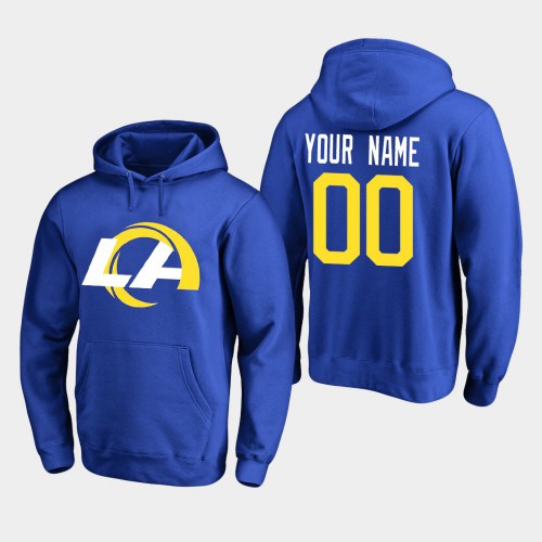 Los Angeles Rams Custom Men's 2020 New Logo Royal Pullover Hoodie cheap jerseys for sale - CheapJerseys.Shop