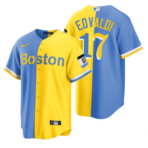 Boston Boston Red Sox #17 Nathan Eovaldi Blue Gold Men's 2022 City Connect Game Jersey Men's cheap jerseys for sale - CheapJerseys.Shop