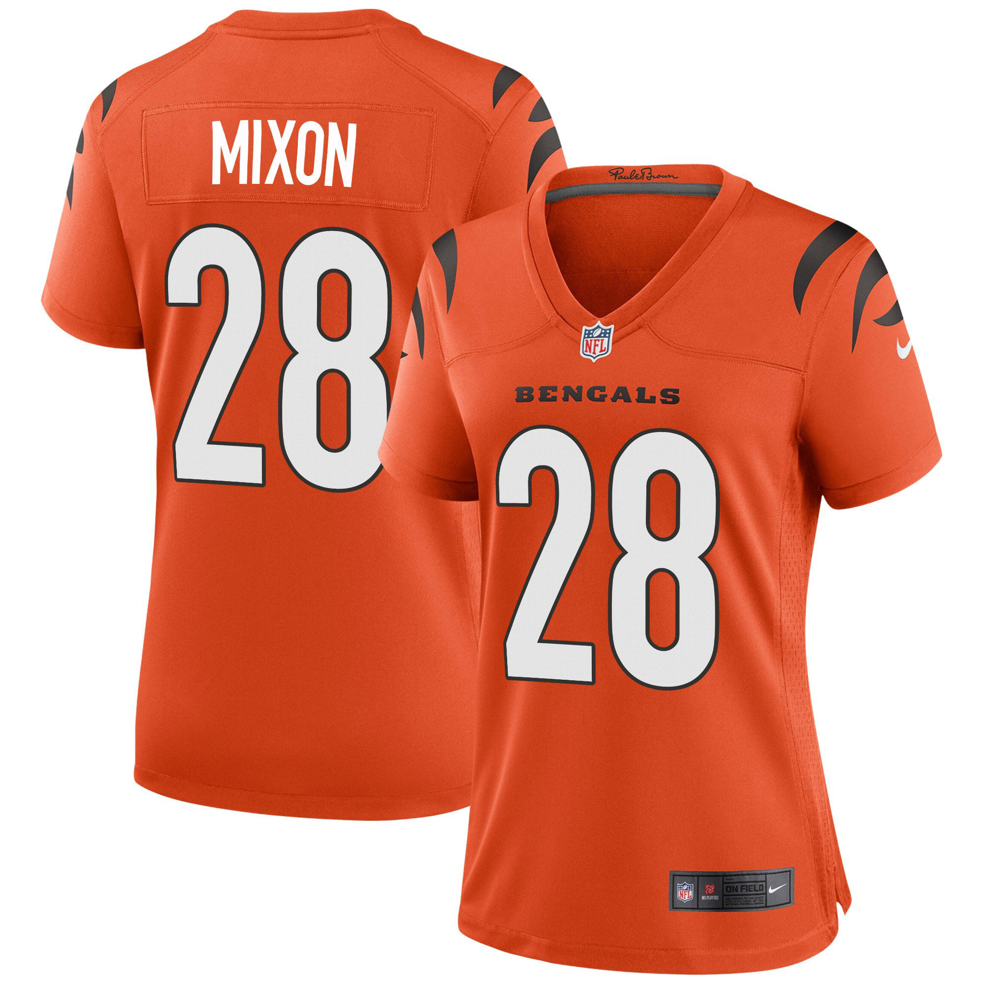 Cincinnati Bengals #28 Joe Mixon Orange Women's Game Jersey cheap jerseys for sale - CheapJerseys.Shop