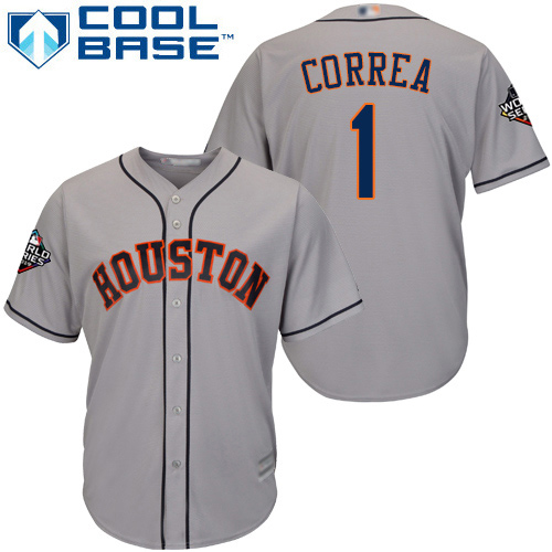 Houston Astros #1 Carlos Correa Grey Cool Base 2019 World Series Bound Stitched Youth Jersey Youth cheap jerseys for sale - CheapJerseys.Shop