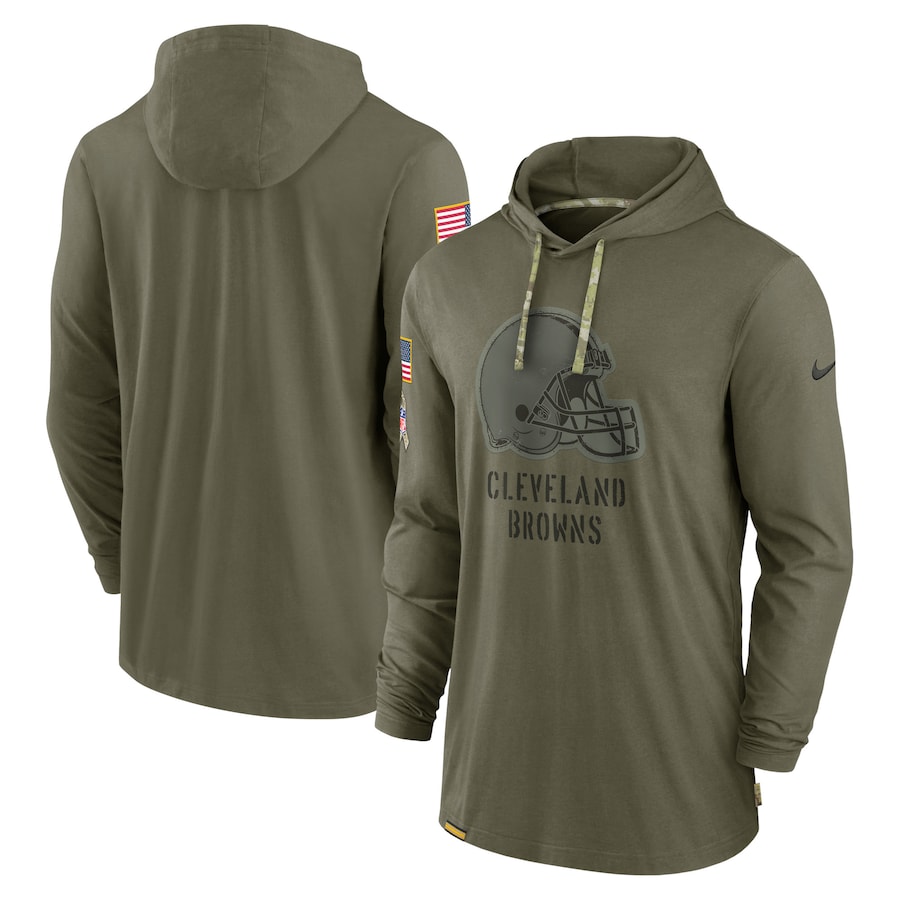 Cleveland Browns 2022 Salute To Service Tonal Pullover Hoodie - Olive cheap jerseys for sale - CheapJerseys.Shop