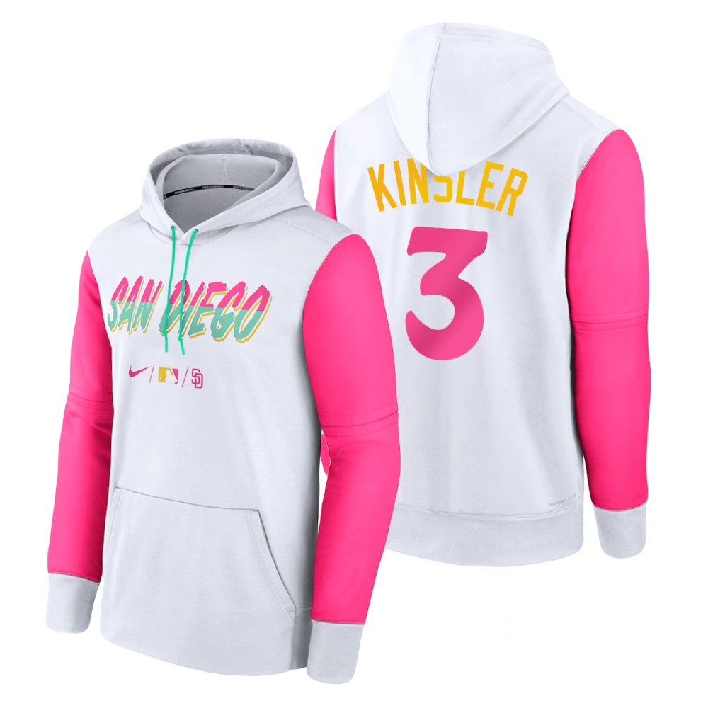 San Diego Padres #3 Ian Kinsler Men's 2022 City Connect Hoodie - White cheap jerseys for sale - CheapJerseys.Shop