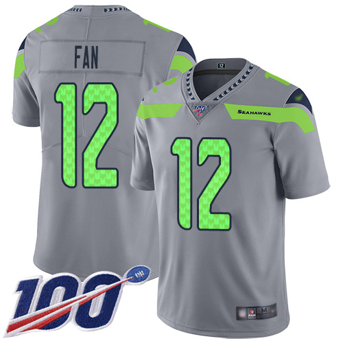 Seahawks #12 Fan Silver Youth Stitched Limited Inverted Legend 100th Season Jersey cheap jerseys for sale - CheapJerseys.Shop