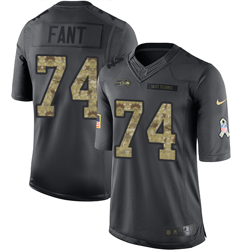 Seattle Seahawks #74 George Fant Black Men's Stitched Limited 2016 Salute to Service Jersey Men's cheap jerseys for sale - CheapJerseys.Shop