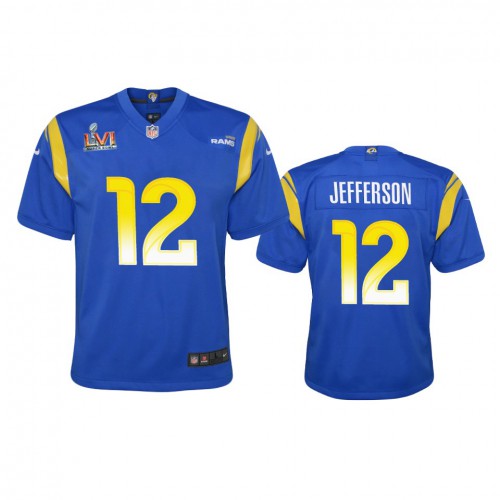 Los Angeles Los Angeles Rams #12 Van Jefferson Youth Super Bowl LVI Patch Game Jersey - Royal Youth cheap jerseys for sale - CheapJerseys.Shop