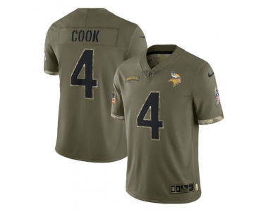 Men's Youth Women's Minnesota Vikings #4 Dalvin Cook 2022 Olive Salute To Service Limited Stitched Jersey cheap jerseys for sale - CheapJerseys.Shop