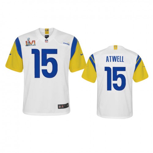 Los Angeles Los Angeles Rams #15 Tutu Atwell Youth Super Bowl LVI Patch Alternate Game Jersey - White Youth cheap jerseys for sale - CheapJerseys.Shop