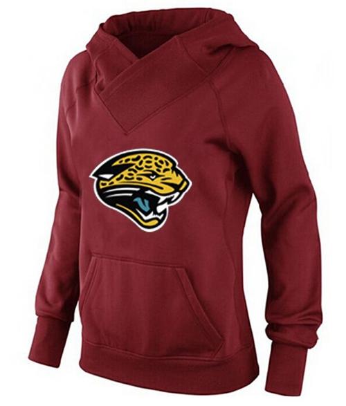 Women's Jacksonville Jaguars Logo Pullover Hoodie Red-1 cheap jerseys for sale - CheapJerseys.Shop
