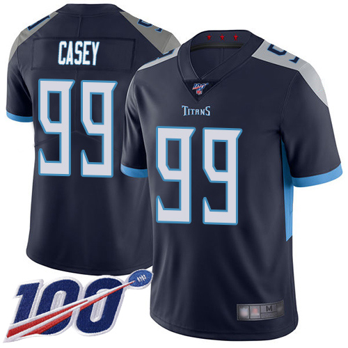 Tennessee Titans #99 Jurrell Casey Navy Blue Team Color Men's Stitched 100th Season Vapor Limited Jersey Men's cheap jerseys for sale - CheapJerseys.Shop