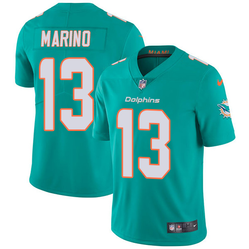 Dolphins #13 Dan Marino Aqua Green Team Color Men's Stitched Vapor Untouchable Limited Jersey cheap jerseys for sale - CheapJerseys.Shop