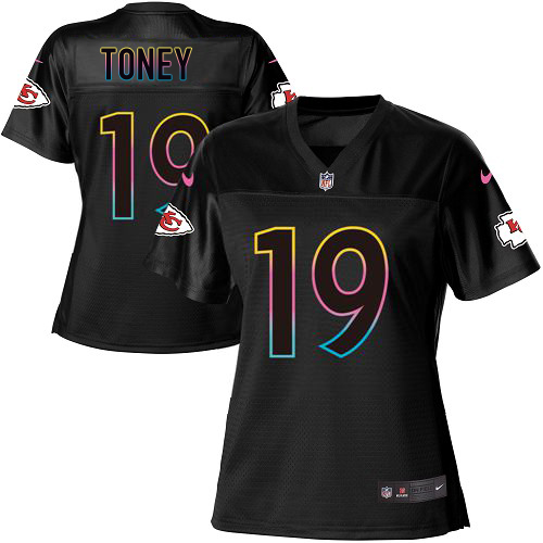Chiefs #19 Kadarius Toney Black Women's Fashion Game Jersey cheap jerseys for sale - CheapJerseys.Shop
