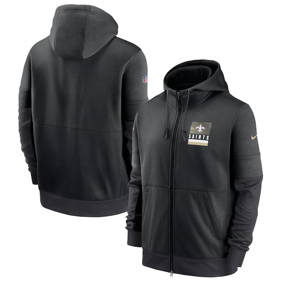 New Orleans Saints Sideline Impact Lockup Performance Full-Zip Hoodie Black cheap jerseys for sale - CheapJerseys.Shop
