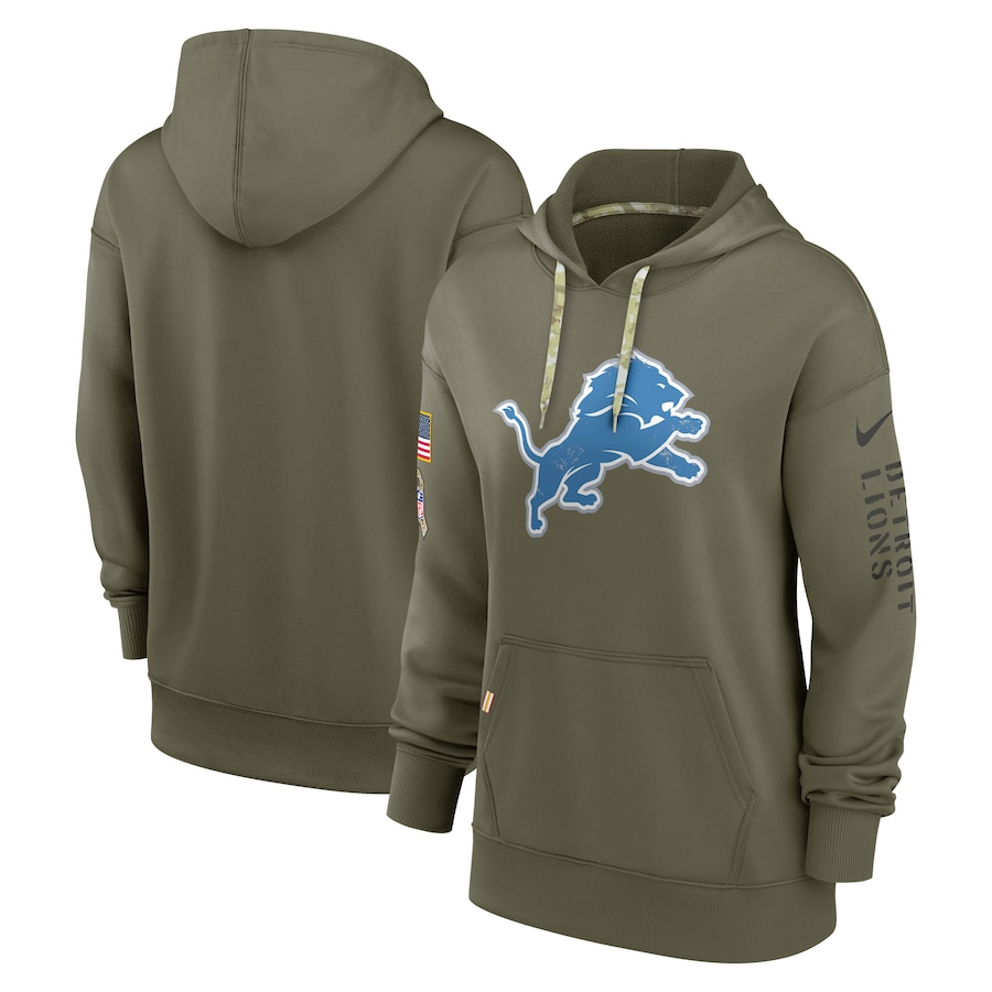 Detroit Lions Women's 2022 Salute To Service Performance Pullover Hoodie - Olive cheap jerseys for sale - CheapJerseys.Shop