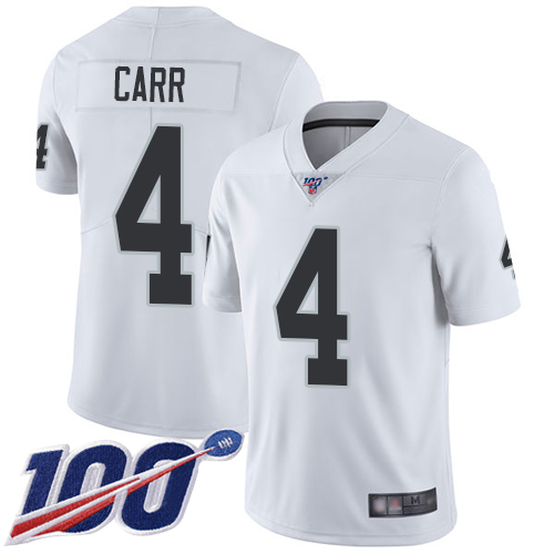 Raiders #4 Derek Carr White Youth Stitched 100th Season Vapor Limited Jersey cheap jerseys for sale - CheapJerseys.Shop