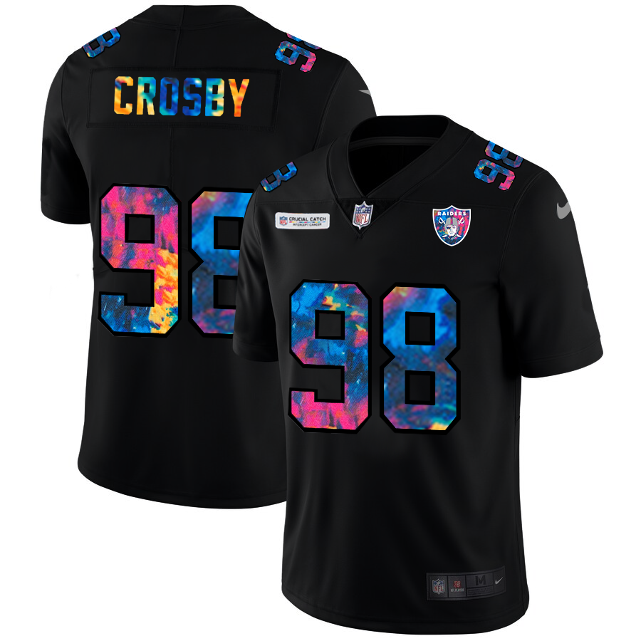 Las Vegas Raiders #98 Maxx Crosby Men's Multi-Color Black 2020 Crucial Catch Vapor Untouchable Limited Jersey cheap jerseys for sale - CheapJerseys.Shop