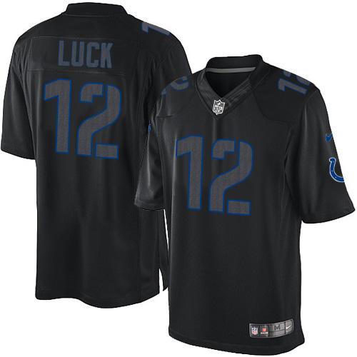Indianapolis Colts #12 Andrew Luck Black Men's Stitched Impact Limited Jersey Men's cheap jerseys for sale - CheapJerseys.Shop