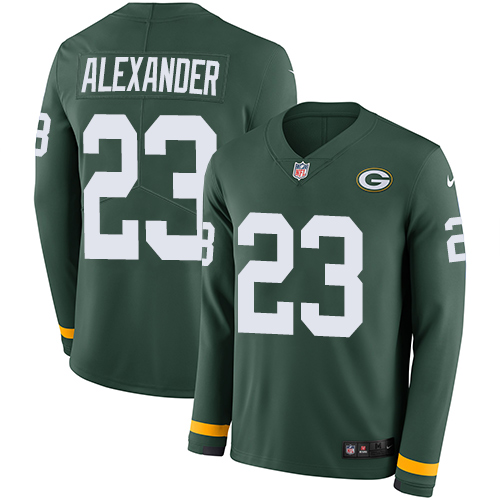 Packers #23 Jaire Alexander Green Team Color Men's Stitched Limited Therma Long Sleeve Jersey cheap jerseys for sale - CheapJerseys.Shop