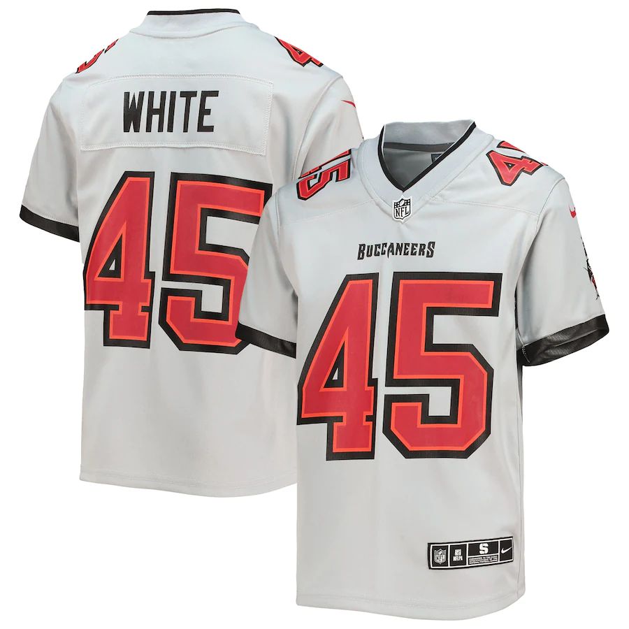 Tampa Bay Buccaneers #45 Devin White Youth Gray Inverted Team Game Jersey cheap jerseys for sale - CheapJerseys.Shop