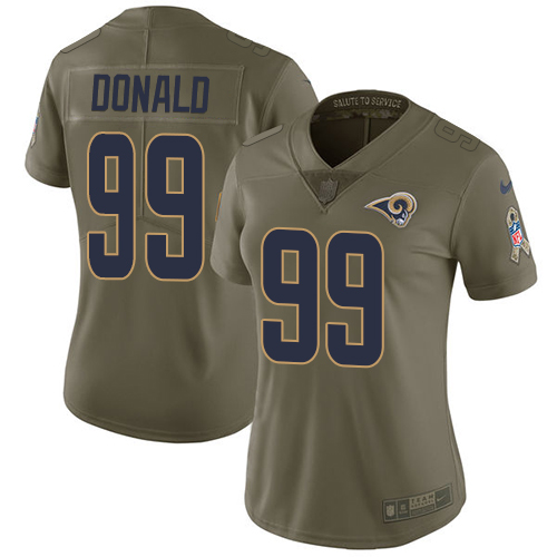 Rams #99 Aaron Donald Olive Women's Stitched Limited 2017 Salute To Service Jersey cheap jerseys for sale - CheapJerseys.Shop