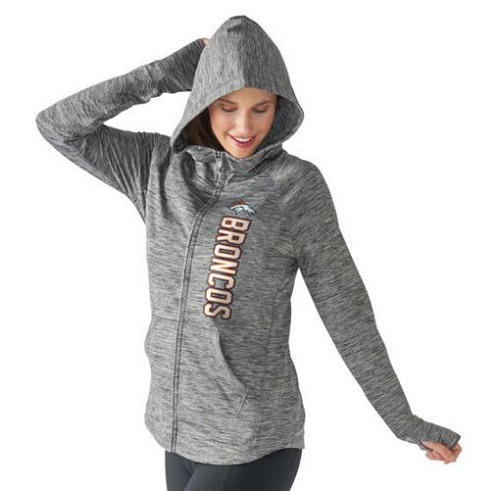 Women's Denver Broncos G-III 4Her By Carl Banks Recovery Full-Zip Hoodie Heathered Gray cheap jerseys for sale - CheapJerseys.Shop