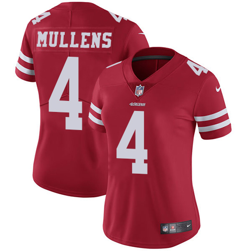 San Francisco 49ers #4 Nick Mullens Red Team Color Women's Stitched Vapor Untouchable Limited Jersey Womens cheap jerseys for sale - CheapJerseys.Shop