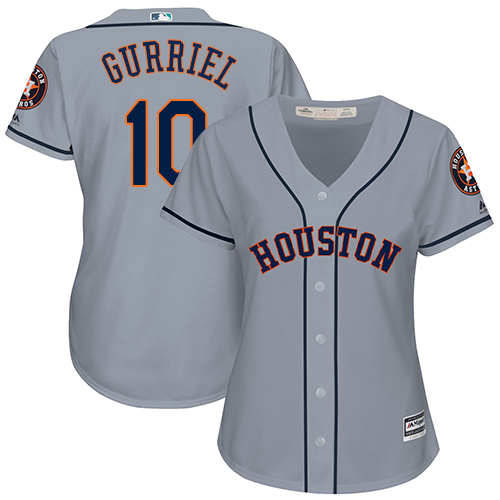 Houston Astros #10 Yuli Gurriel Grey Road Women's Stitched Jersey Womens cheap jerseys for sale - CheapJerseys.Shop
