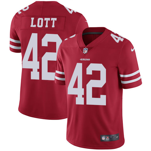 San Francisco 49ers #42 Ronnie Lott Red Team Color Youth Stitched Vapor Untouchable Limited Jersey Youth cheap jerseys for sale - CheapJerseys.Shop