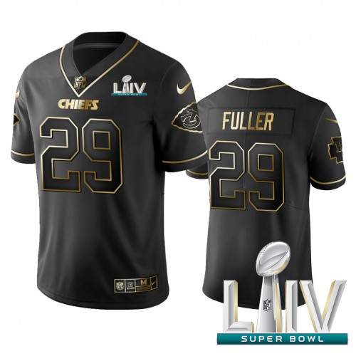 Kansas City Chiefs #29 Kendall Fuller Black Golden Super Bowl LIV 2020 Limited Edition Stitched Jersey Men's cheap jerseys for sale - CheapJerseys.Shop