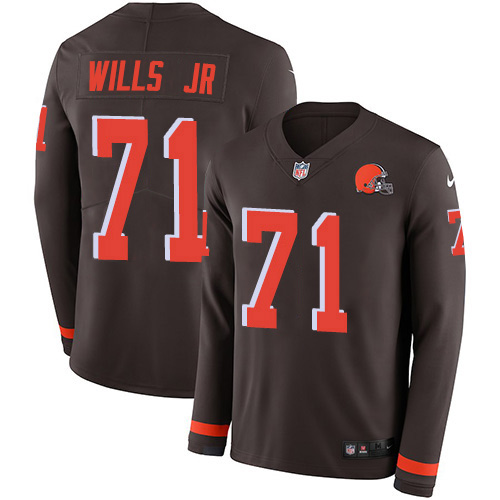 Cleveland Browns #71 Jedrick Wills JR Brown Team Color Youth Stitched Limited Therma Long Sleeve Jersey Youth cheap jerseys for sale - CheapJerseys.Shop
