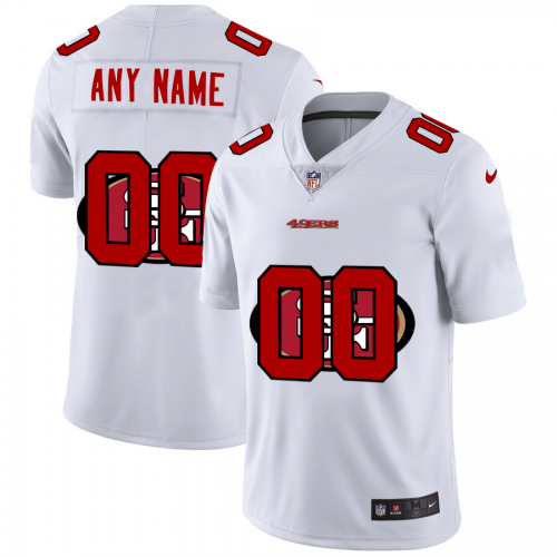 San Francisco 49ers Custom White Men's Team Logo Dual Overlap Limited Jersey cheap jerseys for sale - CheapJerseys.Shop
