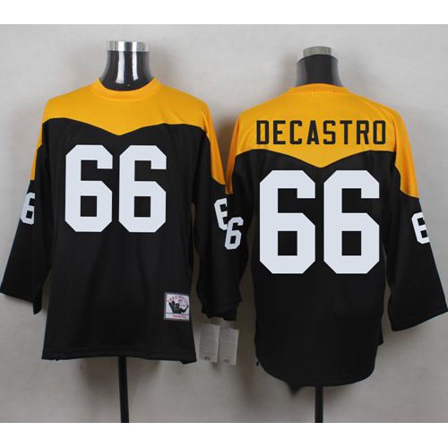 Mitchell And Ness 1967 Pittsburgh Steelers #66 David DeCastro Black/Yelllow Throwback Men's Stitched Jersey Men's cheap jerseys for sale - CheapJerseys.Shop