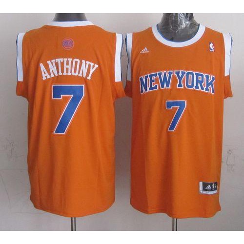 Revolution 30 New York Knicks #7 Carmelo Anthony New Orange Alternate Stitched Jersey Mens cheap jerseys for sale - CheapJerseys.Shop