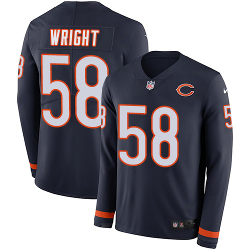 Bears #58 Darnell Wright Navy Blue Team Color Men's Stitched Limited Therma Long Sleeve Jersey cheap jerseys for sale - CheapJerseys.Shop