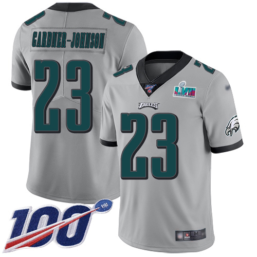 Eagles #23 C.J. Gardner-Johnson Silver Super Bowl LVII Patch Youth Stitched Limited Inverted Legend 100th Season Jersey cheap jerseys for sale - CheapJerseys.Shop