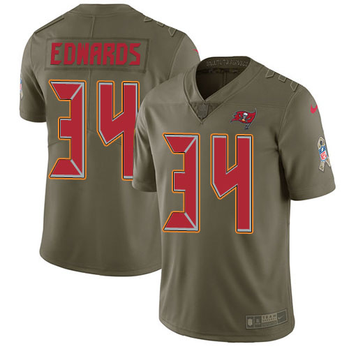 Tampa Bay Buccaneers #34 Mike Edwards Olive Men's Stitched Limited 2017 Salute To Service Jersey Men's cheap jerseys for sale - CheapJerseys.Shop