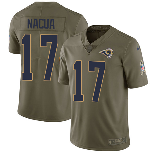 Rams #17 Puka Nacua Olive Men's Stitched Limited 2017 Salute To Service Jersey cheap jerseys for sale - CheapJerseys.Shop