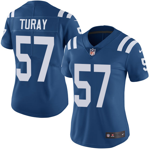 Indianapolis Colts #57 Kemoko Turay Royal Blue Team Color Women's Stitched Vapor Untouchable Limited Jersey Womens cheap jerseys for sale - CheapJerseys.Shop