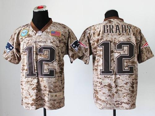 Patriots #12 Tom Brady Camo Men's Stitched New Elite USMC Jersey cheap jerseys for sale - CheapJerseys.Shop
