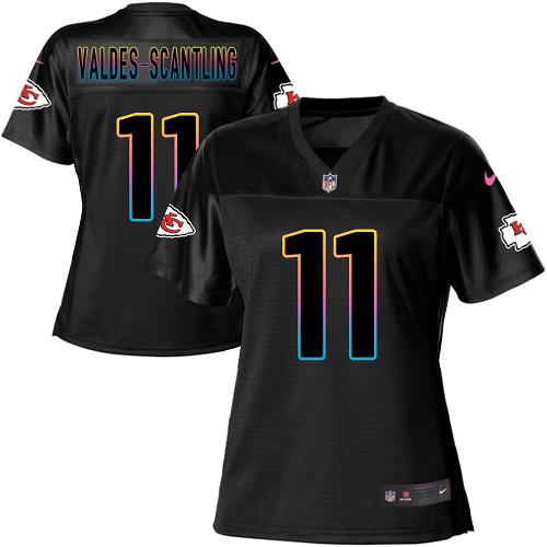 Chiefs #11 Marquez Valdes-Scantling Black Women's Fashion Game Jersey cheap jerseys for sale - CheapJerseys.Shop