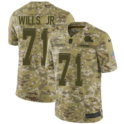 Cleveland Browns #71 Jedrick Wills JR Camo Men's Stitched Limited 2018 Salute To Service Jersey Men's cheap jerseys for sale - CheapJerseys.Shop