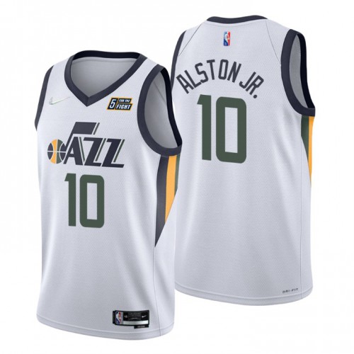 Utah Jazz #10 Derrick Alston Jr. White Mens 2021-22 75th Anniversary Diamond Swingman Jersey - Association Edition Mens cheap jerseys for sale - CheapJerseys.Shop