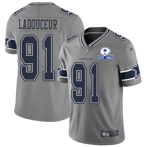 Dallas Cowboys #91 L.P. Ladouceur Gray Men's Stitched With Established In 1960 Patch Limited Inverted Legend Jersey Men's cheap jerseys for sale - CheapJerseys.Shop