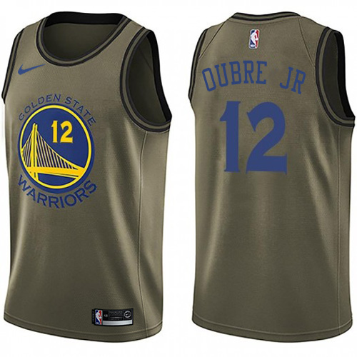 Golden State Warriors #12 Kelly Oubre Jr Green Salute to Service Youth Swingman Jersey Youth cheap jerseys for sale - CheapJerseys.Shop