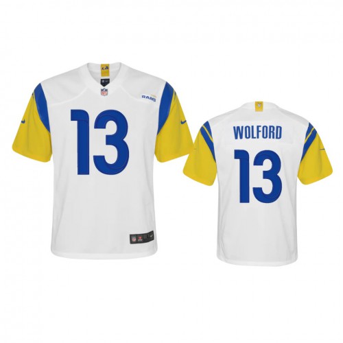 Los Angeles Los Angeles Rams #13 John Wolford Youth Alternate Game Jersey - White Youth cheap jerseys for sale - CheapJerseys.Shop
