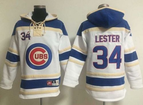 Cubs #34 Jon Lester White Sawyer Hooded Sweatshirt Hoodie cheap jerseys for sale - CheapJerseys.Shop