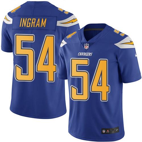 Los Angeles Chargers #54 Melvin Ingram Electric Blue Men's Stitched Limited Rush Jersey Men's cheap jerseys for sale - CheapJerseys.Shop