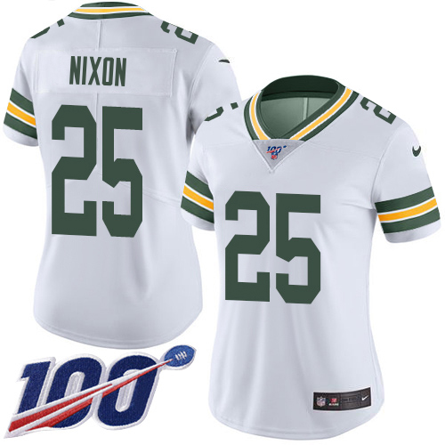 Packers #25 Keisean Nixon White Women's Stitched 100th Season Vapor Untouchable Limited Jersey cheap jerseys for sale - CheapJerseys.Shop