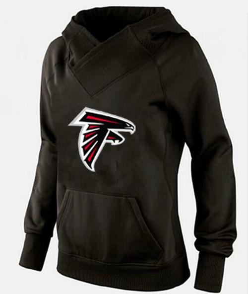 Women's Atlanta Falcons Logo Pullover Hoodie Black-1 cheap jerseys for sale - CheapJerseys.Shop