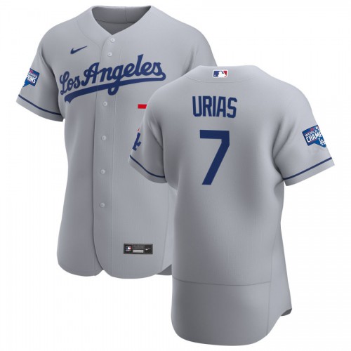 Los Angeles Los Angeles Dodgers #7 Julio Urias Men's Gray Road 2020 World Series Champions Authentic Team Jersey Men's cheap jerseys for sale - CheapJerseys.Shop