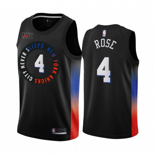 New York Knicks #4 Derrick Rose Black Swingman 2020-21 City Edition Jersey Mens cheap jerseys for sale - CheapJerseys.Shop